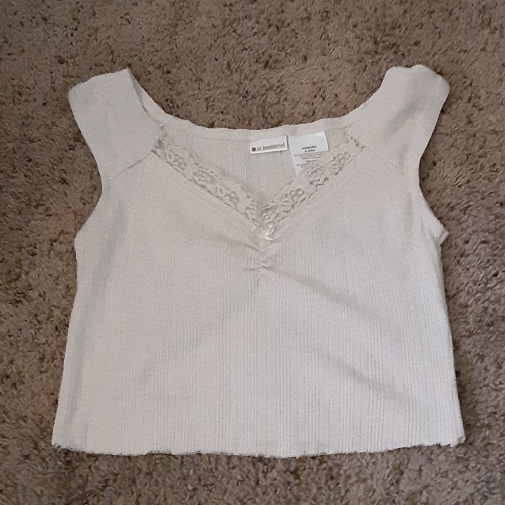 Cream crop tank top